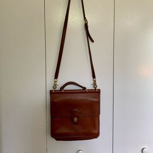 Vintage Coach British Tan Willis Top Handle Satchel